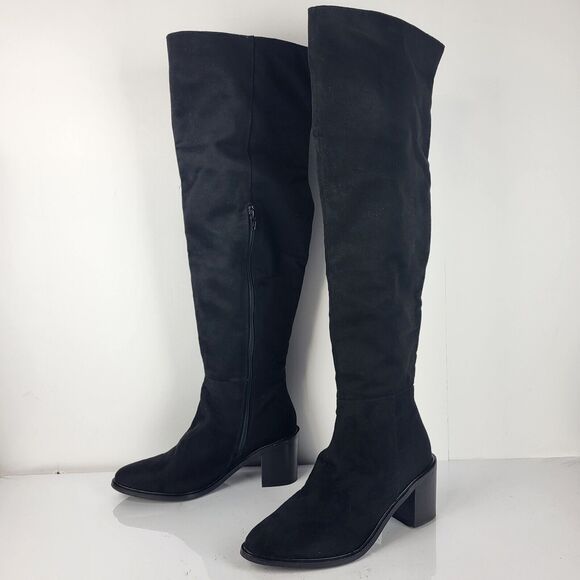 Seychelles Paradise City Leather Over the Knee Boots Black Size 6 - Picture 1 of 16